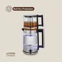 Lepresso ThermoBrew Turkish Tea Glass Kettle 1.8L Electric Kettle with 1.2L Teapot Advanced Brewing System Auto Shut Off Keep Warm Mode |LP020||LPCFFM0020|