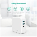 RAVPOWER PD Pioneer 65W 3-Ports Wall Charger MODEL RP-PC082