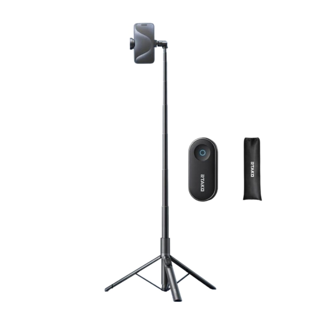 RTAKO Integrated Selfie Stick Bluetooth Tripod with 720° Rotation and Auto Opening Tripod for Travel Live Streaming and Videos |RZP001-AB226|