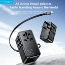 Ghaith Vyvylabs Explorer Series GaN 85W Travel Adapter 4 Ports AC Fast Charger with Type C Cable Universal Plug for 200 Countries |GAN85T|