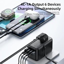 Ghaith Vyvylabs Explorer Series GaN 85W Travel Adapter 4 Ports AC Fast Charger with Type C Cable Universal Plug for 200 Countries |GAN85T|