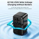 Ghaith Vyvylabs Explorer Series GaN 85W Travel Adapter 4 Ports AC Fast Charger with Type C Cable Universal Plug for 200 Countries |GAN85T|