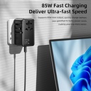 Ghaith Vyvylabs Explorer Series GaN 85W Travel Adapter 4 Ports AC Fast Charger with Type C Cable Universal Plug for 200 Countries |GAN85T|
