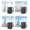 Ghaith Vyvylabs Explorer Series GaN 85W Travel Adapter 4 Ports AC Fast Charger with Type C Cable Universal Plug for 200 Countries |GAN85T|