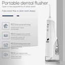 Ghaith Portable Oral Irrigator Electric Water Flosser 4 Cleaning Modes 310ML Large Water Tank IPX7 Waterproof USB C Rechargeable