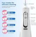 Ghaith Portable Oral Irrigator Electric Water Flosser 4 Cleaning Modes 310ML Large Water Tank IPX7 Waterproof USB C Rechargeable