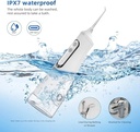 Ghaith Portable Oral Irrigator Electric Water Flosser 4 Cleaning Modes 310ML Large Water Tank IPX7 Waterproof USB C Rechargeable