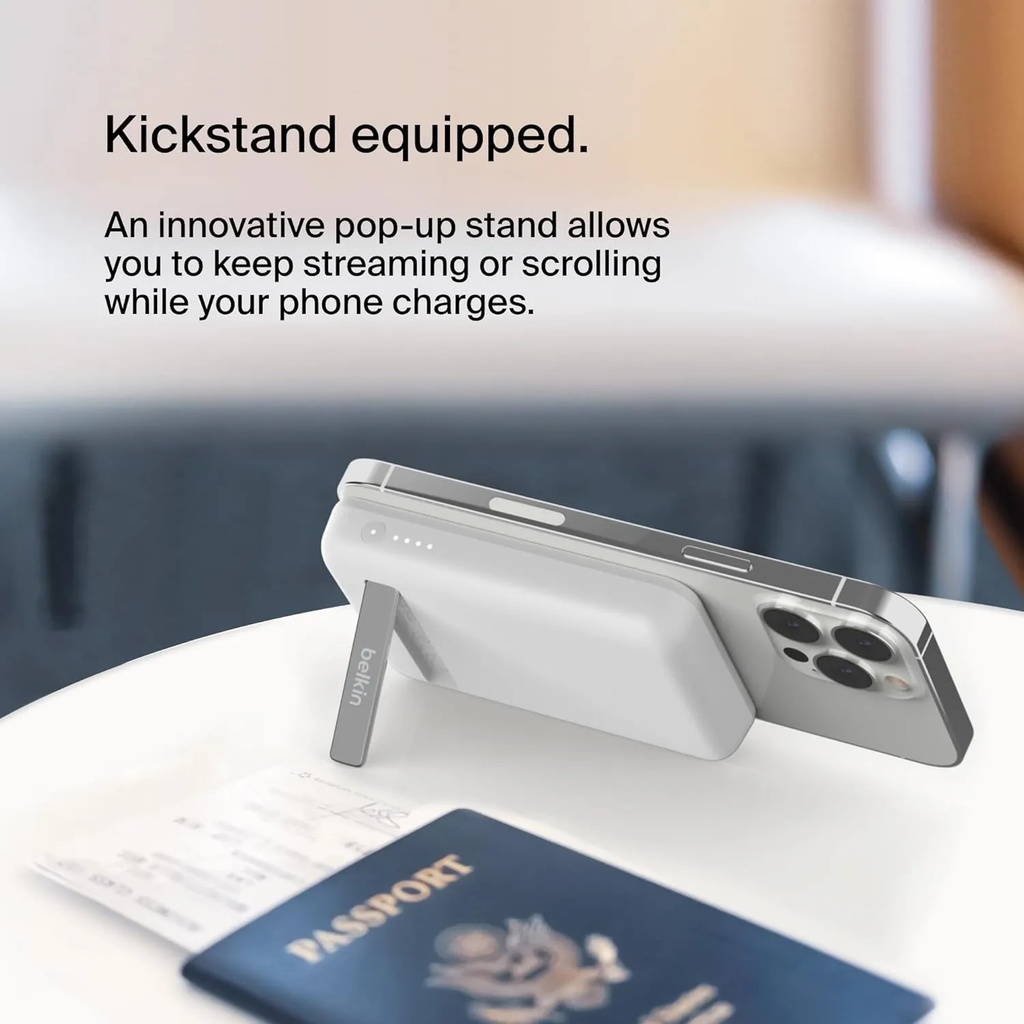 Ghaith Belkin Boost Charge Magnetic Wireless Power Bank 5000mAh with Kickstand Fast Charging for iPhone |3624HG|