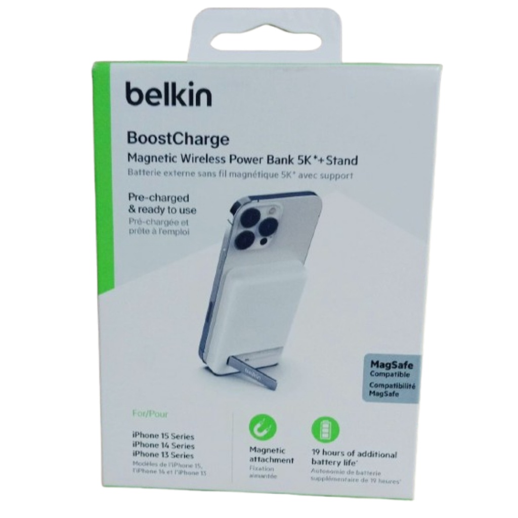 Ghaith Belkin Boost Charge Magnetic Wireless Power Bank 5000mAh with Kickstand Fast Charging for iPhone |3624HG|