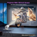 Ghaith G300 Pro HiFi Gaming Projector Built In Chromecast 20000 Games 720P LED Home Theater Android 11 Short Throw