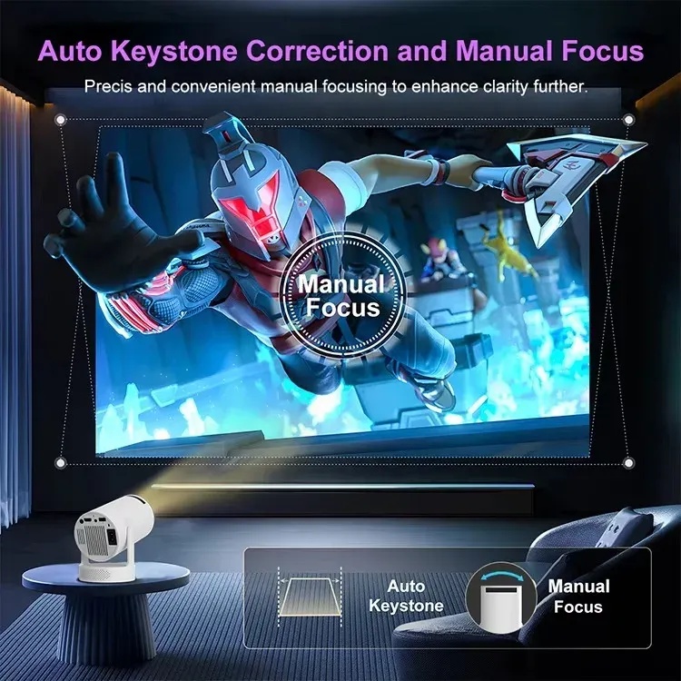 Ghaith G300 Pro HiFi Gaming Projector Built In Chromecast 20000 Games 720P LED Home Theater Android 11 Short Throw