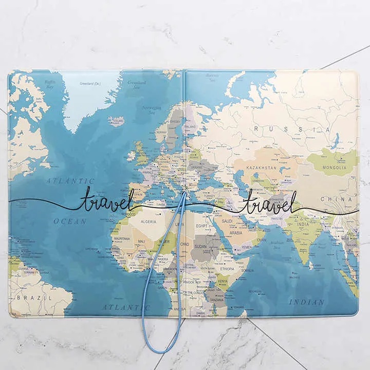 Ghaith Colorful Passport Holder Travel PVC Passport Cover with Elastic Band for Secure Storage
