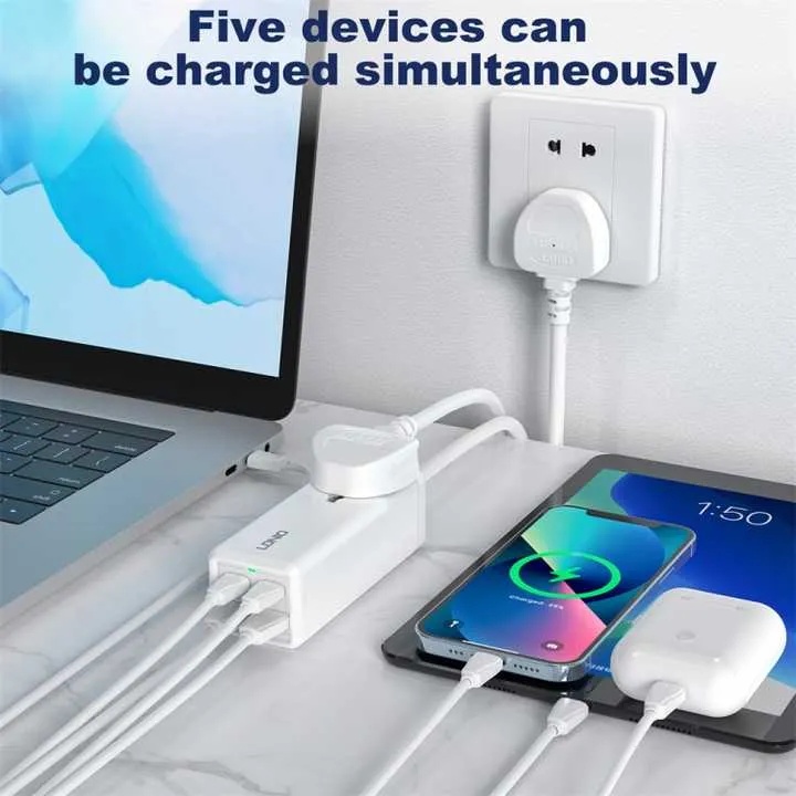 Ghaith LDNIO 65W Desktop Power Strip Fast Charging Universal Multi-Port Power Hub with USB C USB A Surge Protection