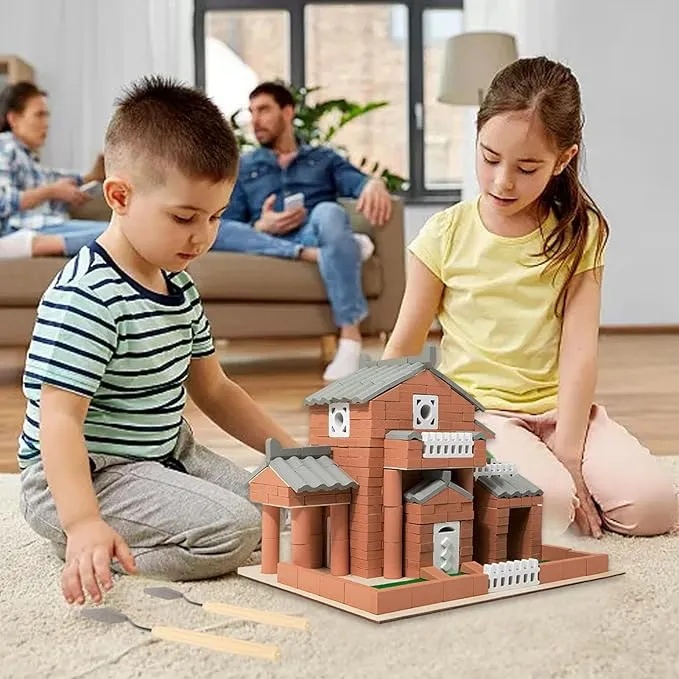 Ghaith Children's House Building Set 3D Home Construction Kit Colorful Stacking Blocks for Boys and Girls Educational Toy
