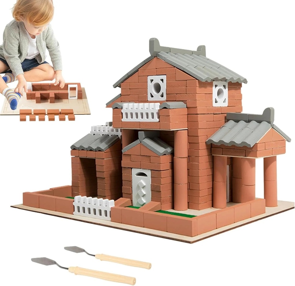 Ghaith Children's House Building Set 3D Home Construction Kit Colorful Stacking Blocks for Boys and Girls Educational Toy