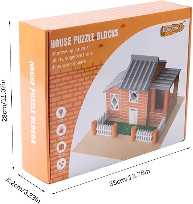 Ghaith Children's House Building Set 3D Home Construction Kit Colorful Stacking Blocks for Boys and Girls Educational Toy