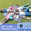 Ghaith & Qalby Etmaan Waterproof Foldable Large Picnic Blanket Sand Free Outdoor Mat for Beach Park Camping Travel