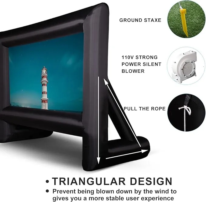 INFLATABLE OUTDOOR'S MOVIE'S & SERIES PROJECTOR SCREEN WITH PORTABLE STORAGE BAG