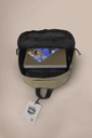 Ghaith & Qalby Etmaan Bag Of Happiness Canvas Leather Travel School Backpack With Padded Laptop Pocket Adjustable Straps