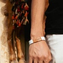 Ghaith and Qalby Etmaan Annas Linnas Wristband Leather Flexible Bracelet Comfortable and Durable |6002|