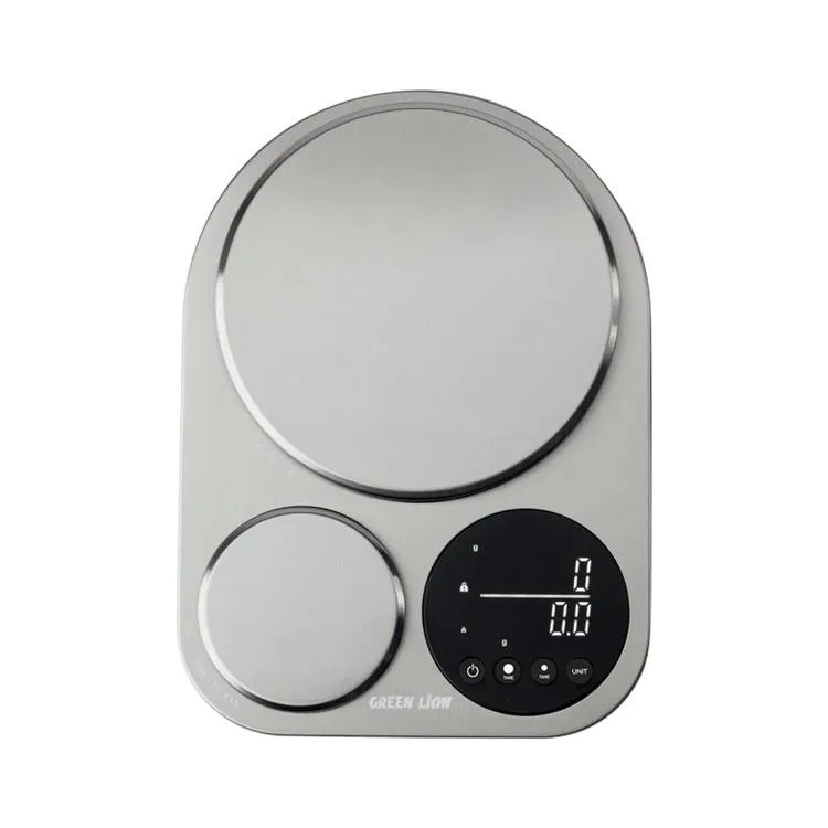 Green Lion Dual Kitchen Scale Digital Display Stainless Steel Food Weight Scale 5KG Max Load with Large and Small Platforms Use & Tare Function |GNDUALKSSL|