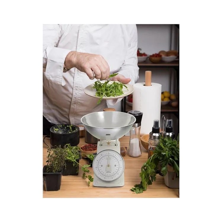 Green Lion Vintage Kitchen Scale 20g Division 5kg Stainless Steel Bowl Calibrating Dial Analog Display Dishwasher Safe Bowl Tare Function Precision Baking Scale |GL-SL2|