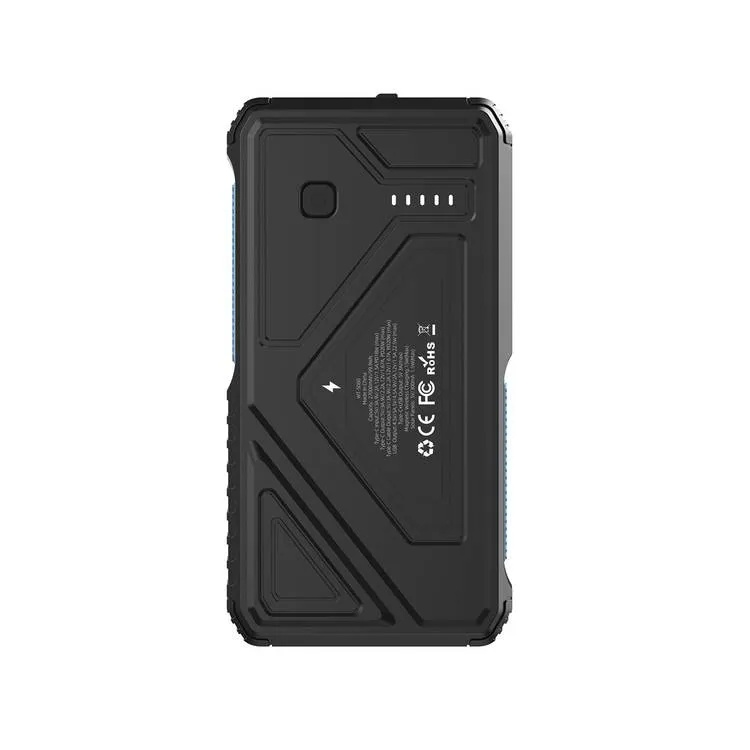 Powerology 27000mAh Solar Wireless Charging Power Bank Fast Charging 4 Devices Simultaneous Charge Support Multi Mode Flashlight IP54 Water Resistant |PP077||PPBCHA77|