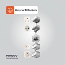 Porodo 150 Plus Countries Universal AC Adapter Travel Plug 2500W High Power Multi Port with UK, US, SA & EU Plugs & Built In Safeguards |FWC041||PD-FWCH041-WH|