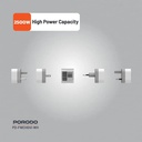 Porodo 150 Plus Countries Universal AC Adapter Travel Plug 2500W High Power Multi Port with UK, US, SA & EU Plugs & Built In Safeguards |FWC041||PD-FWCH041-WH|