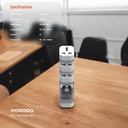 Porodo 150 Plus Countries Universal AC Adapter Travel Plug 2500W High Power Multi Port with UK, US, SA & EU Plugs & Built In Safeguards |FWC041||PD-FWCH041-WH|