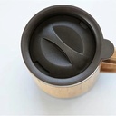 Ghaith and Qalby Etmaan Bamboo Mug with Handle Eco Friendly Insulated Reusable Coffee Cup Leakproof Travel Mug
