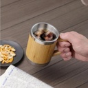 Ghaith and Qalby Etmaan Bamboo Mug with Handle Eco Friendly Insulated Reusable Coffee Cup Leakproof Travel Mug