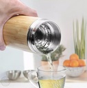 Ghaith and Qalby Etmaan Eco Friendly Bamboo Tumbler Tea Infuser Stainless Steel Thermos Leak Proof Travel Mug 500ml