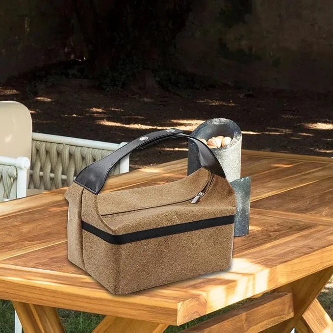 Ghaith and Qalby Etmaan Compact Storage Bag for Coffee Set with Coffee Filter Papers Coffee Container Grinder and Pot