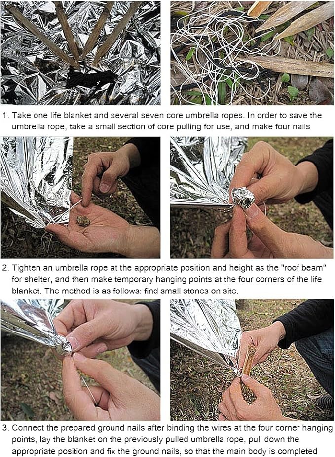 Ghaith and Qalby Etmaan Emergency Blanket Thermal Foil First Aid Survival Blanket for Camping Hiking and Outdoor Activities