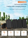 Ghaith and Qalby Etmaan 20000mAh Hand Generator Power Bank with Solar Charging LED Flashlight Wireless Charging Outdoor Emergency Charger