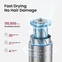 SUCH Super Mini High Speed Hair Dryer Lightweight 110000 RPM Brushless Motor Portable Travel Hair Styling with Care |HP10|