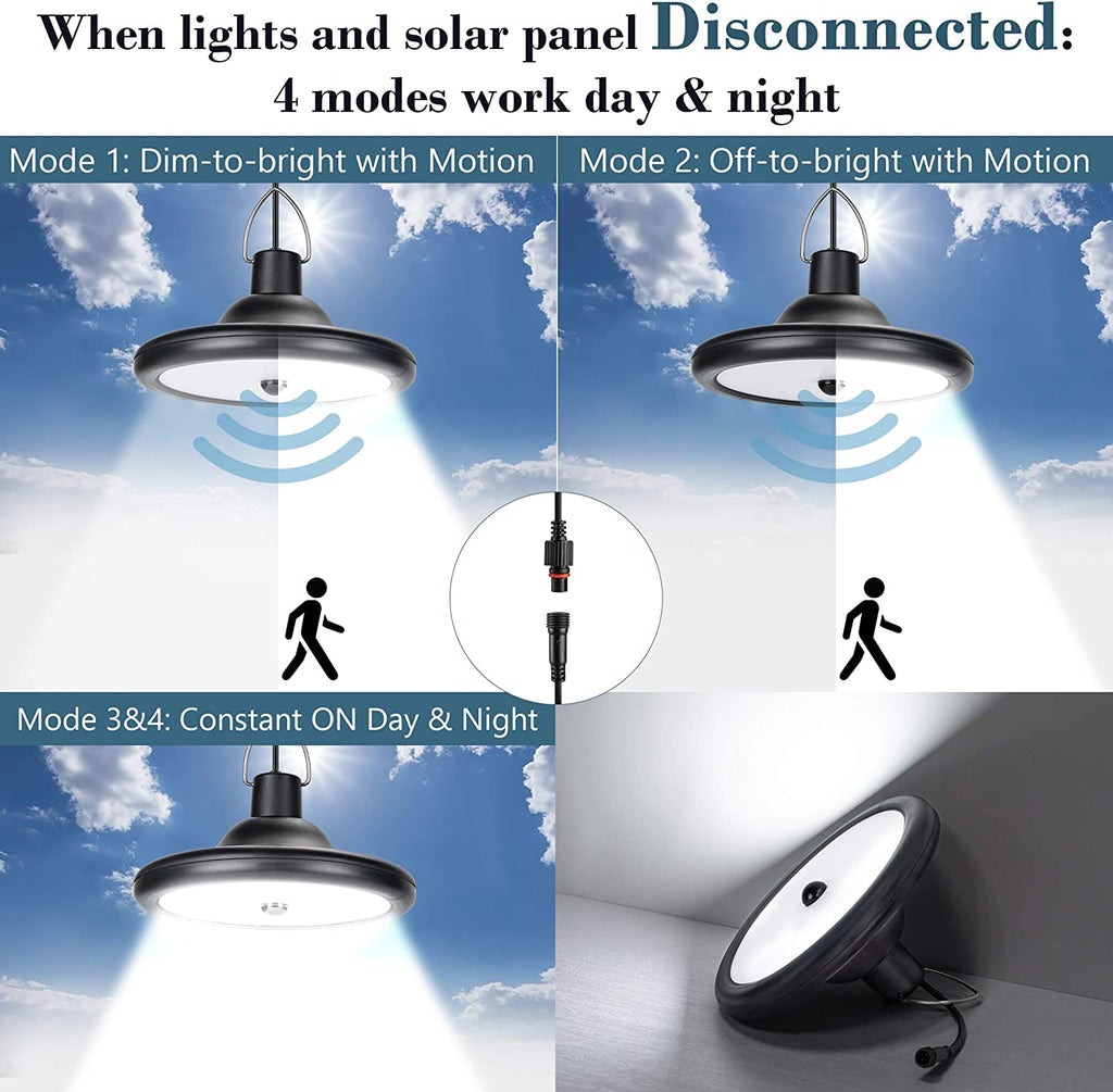 Ghaith and Qalby Etmaan LED Solar Motion Sensor Pendant Light with Remote Control Waterproof Outdoor Indoor Lighting