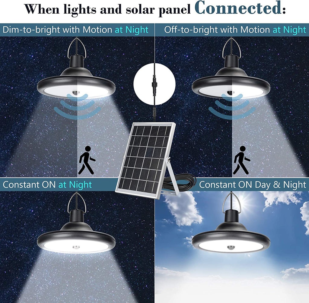Ghaith and Qalby Etmaan LED Solar Motion Sensor Pendant Light with Remote Control Waterproof Outdoor Indoor Lighting