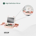 Green Lion Fest Makeup Bag with Lighted Mirror 72 LED Beads Touch Control 2000mAh Battery Adjustable Brightness Travel Friendly Water Resistant |GL-MR14||GNFSMAKBGPK|