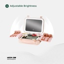 Green Lion Fest Makeup Bag with Lighted Mirror 72 LED Beads Touch Control 2000mAh Battery Adjustable Brightness Travel Friendly Water Resistant |GL-MR14||GNFSMAKBGPK|