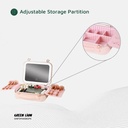 Green Lion Fest Makeup Bag with Lighted Mirror 72 LED Beads Touch Control 2000mAh Battery Adjustable Brightness Travel Friendly Water Resistant |GL-MR14||GNFSMAKBGPK|