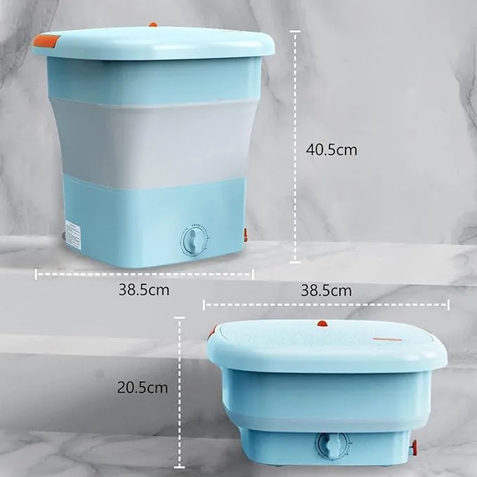 Ghaith and Qalby Etmaan Portable Washing Machine Compact Foldable Energy Saving Mini Washer for Travel Dorms and Small Spaces