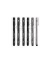 Ghaith and Qalby Etmaan Uni Pin Fine Liner Set 6 Piece Waterproof Ink Pens for Lettering Drawing and Design