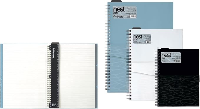 Ghaith and Qalby Etmaan Foldermate A5 Notebook with Inner Pocket Divider High Quality Paper for School Office Notes