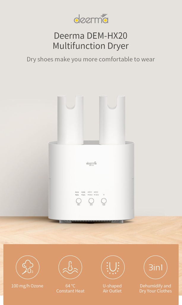 Xiaomi-Youpin Multi-function Intelligent Sterilization U Shape Shoes dryer |DEM-HX20|