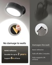 EZVALO LED Wall Mounted Light Indoor Rechargeable Dimmable Sconce with Touch and Remote Control (Pack of 3) |EZL2404A|