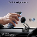 Promate MagNeo 15W Wireless Charging Mount Cradleless MagSafe Compatible Car Charger Adjustable Arm Dashboard Windshield Mount