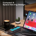 Promate PowerBrix GaN240 RGB Desktop Charging Station 240W GaNFast Multi Port Charger with Triple AC Sockets and USB C PD Fast Charging