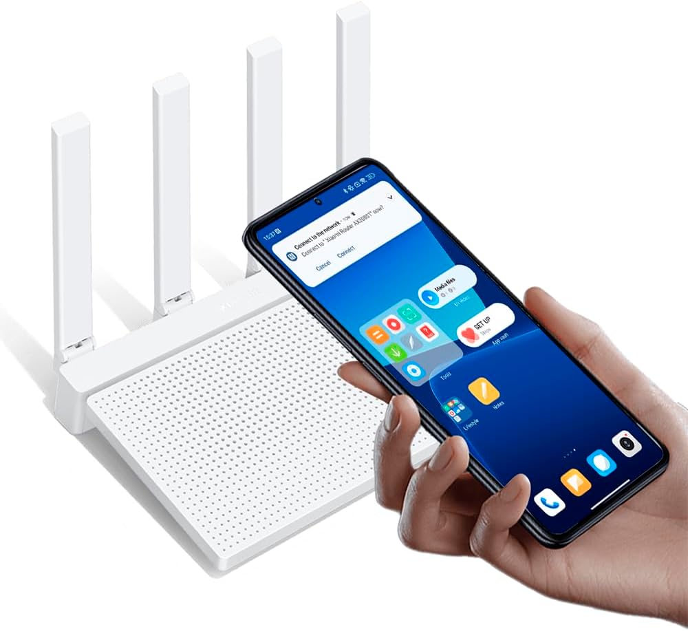 Xiaomi AX3000T Dual Band WiFi 6 Router with High Speed 4 Antennas Mesh Support and App Control RD23